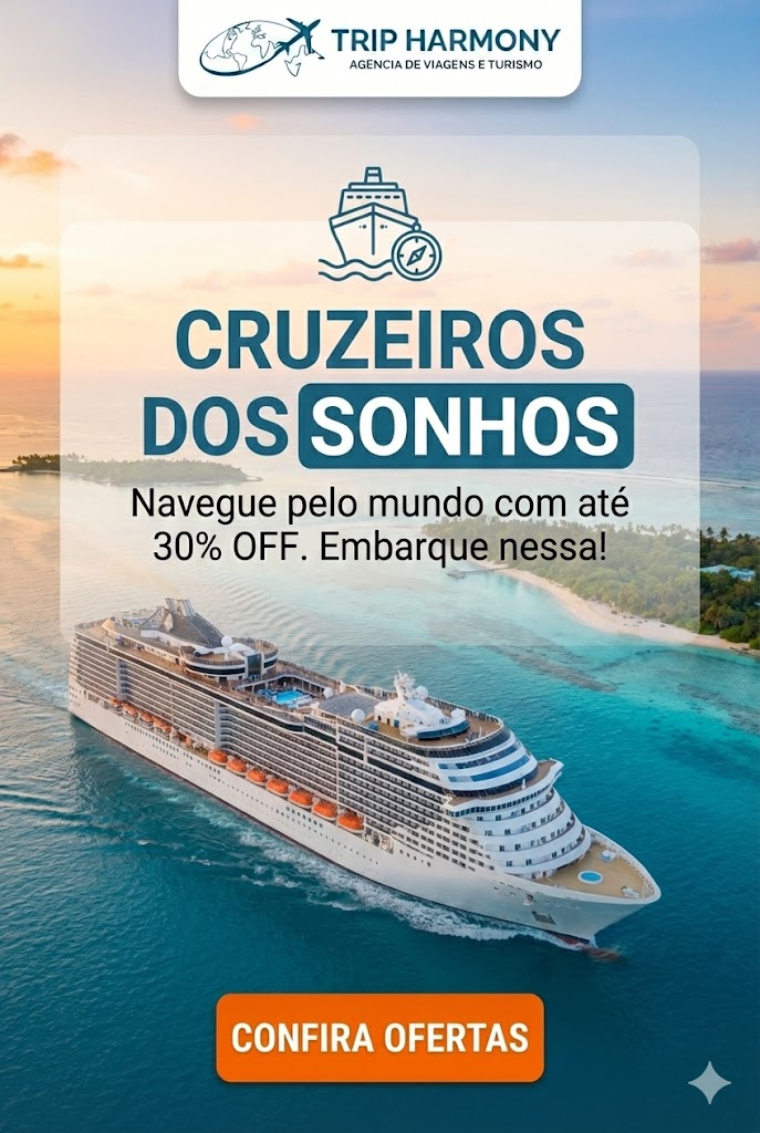 banner promoção de cruzeiros trip harmony turismo