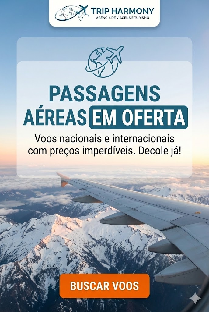 banner promoção de passagens aérias trip harmony turismo